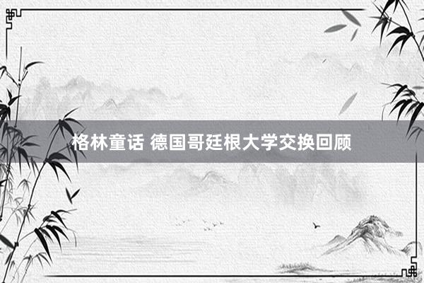 格林童话 德国哥廷根大学交换回顾