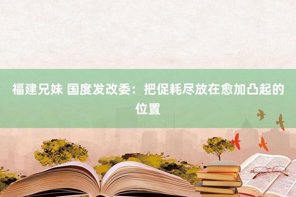 福建兄妹 国度发改委:把促耗尽放在愈加凸起的位置