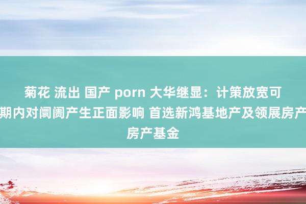菊花 流出 国产 porn 大华继显：计策放宽可能短期内对阛阓产生正面影响 首选新鸿基地产及领展房产基金