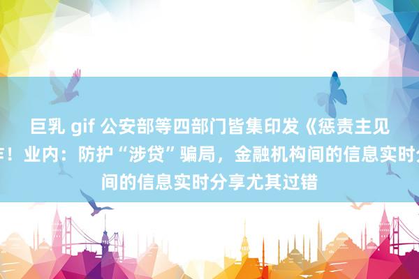 巨乳 gif 公安部等四部门皆集印发《惩责主见》,剑指电诈!业内:防护“涉贷”骗局,金融机构间的信息实时分享尤其过错