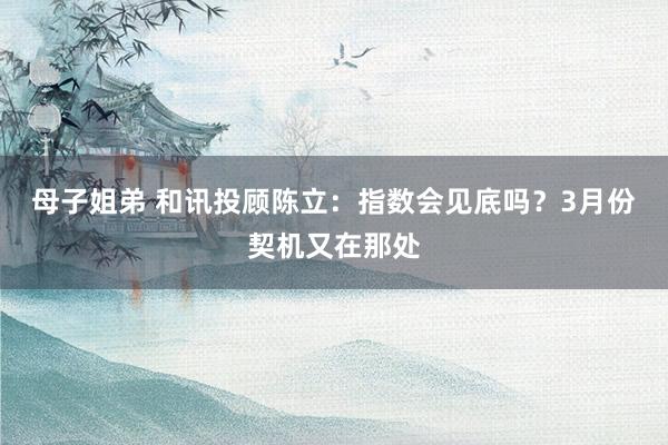母子姐弟 和讯投顾陈立:指数会见底吗?3月份契机又在那处